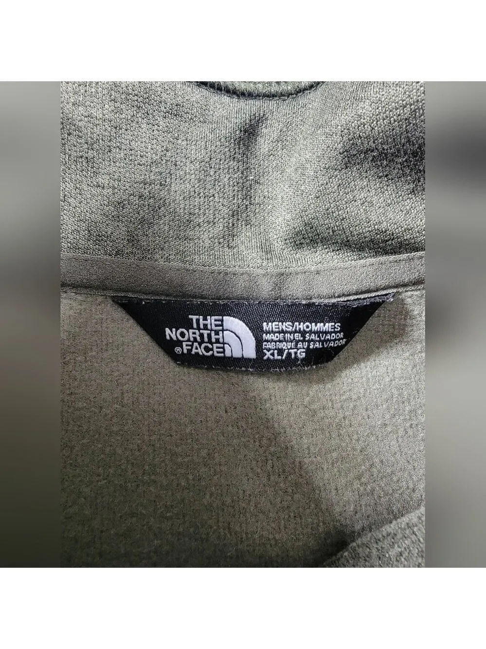 NORTH FACE Sweater Mens XL Olive 1/2 Zip Pullover Chest Pocket Logo Outdoor Hike